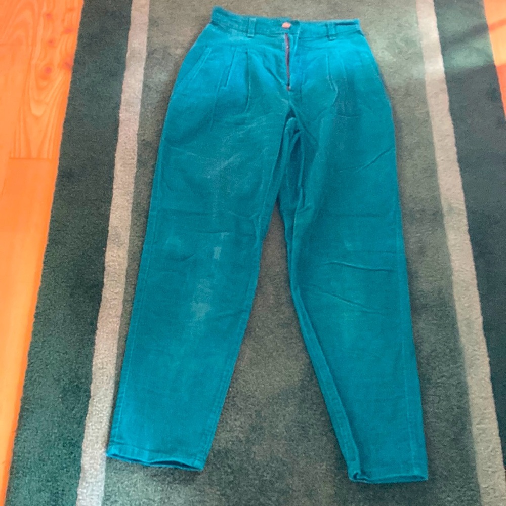 Levi Juniors Teal Corduroy Pants, Size 5, attractive lines. Excellent Condition.
